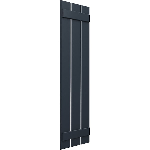 Ekena Millwork True Fit PVC Three Board Spaced Board-n-Batten Shutters, Starless Night Blue , 17 1/8W x 44H, PR - TFP101SBF17X044OB