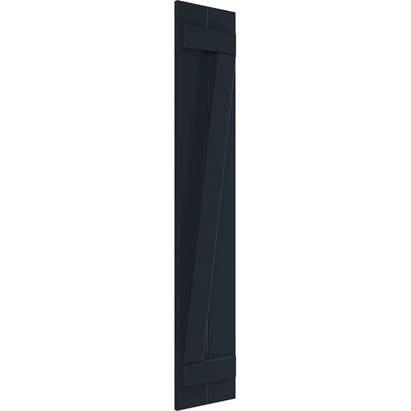 Ekena Millwork True Fit PVC Two Board Joined Board-n-Batten Shutters w/Z-Bar, Starless Night Blue, 10 3/4W x 29H, PR - TFP102BBF11X029OB