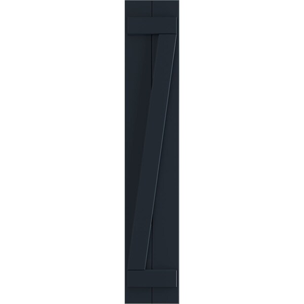 Ekena Millwork True Fit PVC Two Board Joined Board-n-Batten Shutters w/Z-Bar, Starless Night Blue, 10 3/4W x 29H, PR - TFP102BBF11X029OB