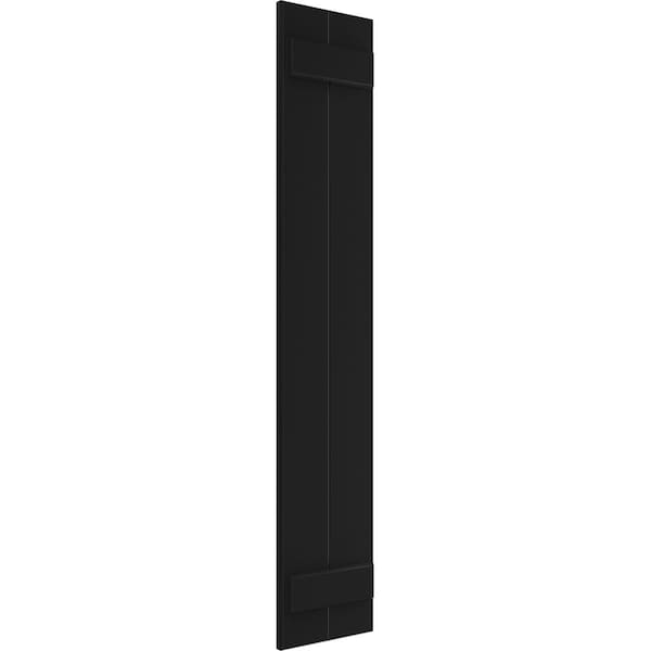 Ekena Millwork True Fit PVC Two Board Joined Board-n-Batten Shutters, Black, 10 3/4W x 74H, PR - TFP101BBF11X074BL