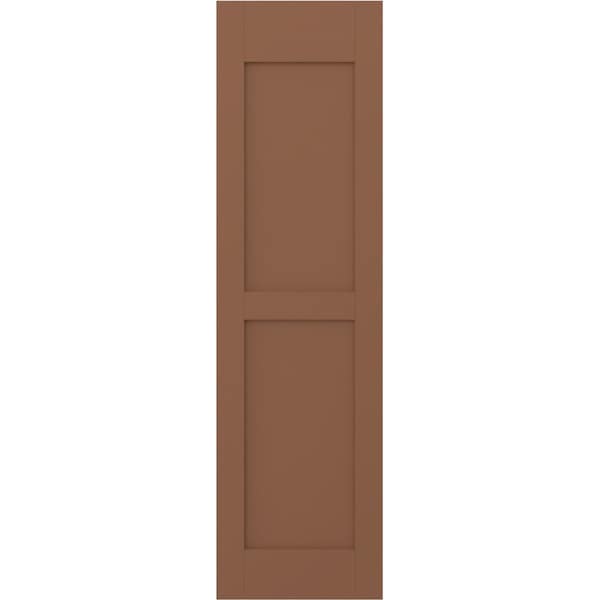 Ekena Millwork Americraft 2 Equal Flat Panel Exterior Real Wood Shutters, RW101FP12X60BTH, PR - RW101FP12X60BTH