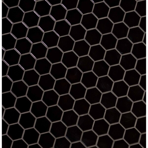 Msi Black Hexagon 11.63 In. X 12.75 In. X 6Mm Matte Porcelain Mesh-Mounted Mosaic Tile, 15PK - ZOR-MD-0345
