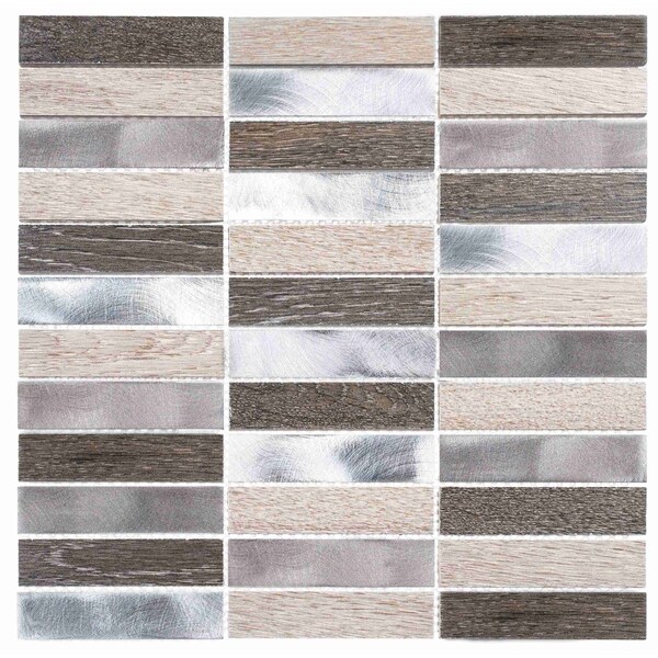 Andova Tiles ANDOVA TILES Chocolat Stacked 1" x 4" Porcelain/Metal Mosaic Tile - ANDCHO318