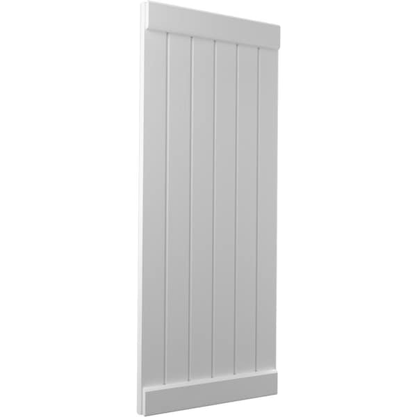 Ekena Millwork Americraft 6-Board Exterior Wood Joined Board-n-Batten Shutters w/ End Batten, ARW103BB621X80PRH - ARW103BB621X80PRH