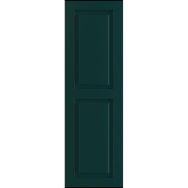 Ekena Millwork True Fit PVC Two Equal Raised Panel Shutters, Thermal Green, 12W x 70H, PR - TFP101RPF12X070FG