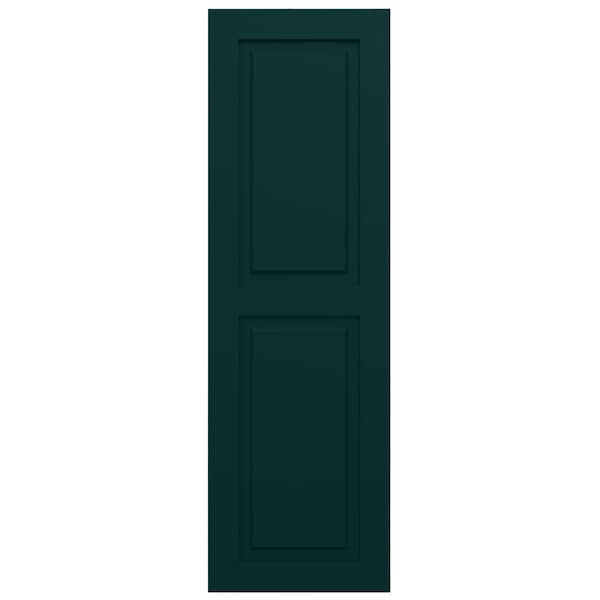 Ekena Millwork True Fit PVC Two Equal Raised Panel Shutters, Thermal Green, 12W x 70H, PR - TFP101RPF12X070FG