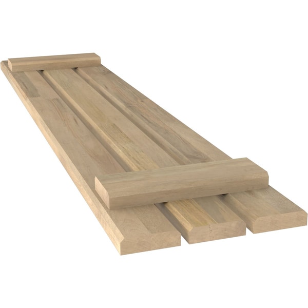 Ekena Millwork Americraft 3-Board (2 Batten) Exterior Real Wood Spaced Board-n-Batten Shutters, ARW101SB311X48UNH, PR - ARW101SB311X48UNH