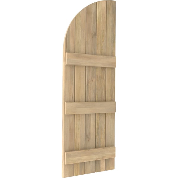 Ekena Millwork Americraft 5-Board (3 Batten) Wood Joined Board-n-Batten Shutters w/ Arch Top, ARW401BQ518X40UNH, PR - ARW401BQ518X40UNH
