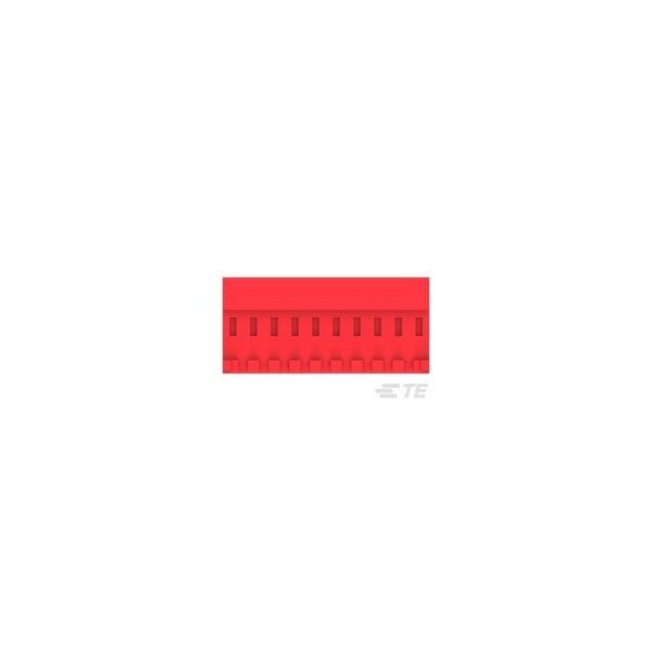 Conector de placa de Te Connectivity, 10 contactos, 1 fila, hembra, paso de 0.156 pulgadas, terminal IDC, bloqueo, rojo - 4-643819-0