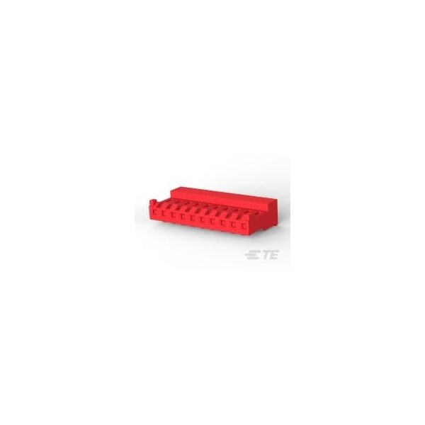 Conector de placa de Te Connectivity, 10 contactos, 1 fila, hembra, paso de 0.156 pulgadas, terminal IDC, bloqueo, rojo - 4-643819-0