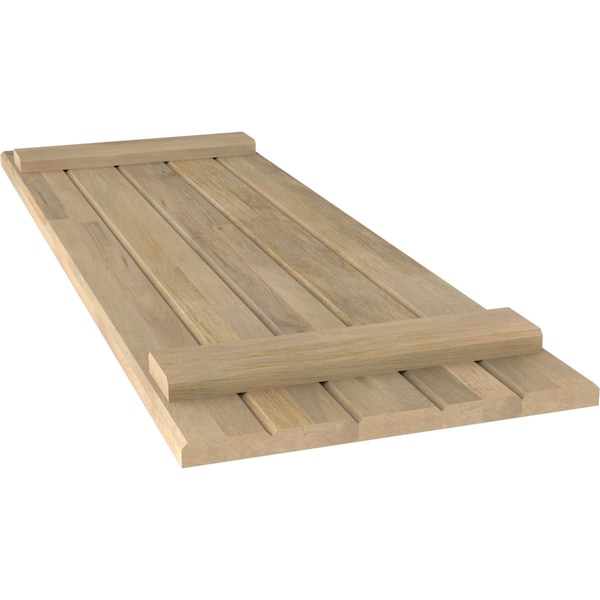 Ekena Millwork Americraft 5-Board (2 Batten) Exterior Real Wood Joined Board-n-Batten Shutters, ARW101BB518X71UNH, PR - ARW101BB518X71UNH
