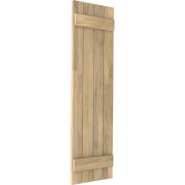Ekena Millwork Americraft 4-Board (2 Batten) Exterior Real Wood Joined Board-n-Batten Shutters, ARW101BB414X72UNH, PR - ARW101BB414X72UNH