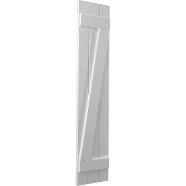 Ekena Millwork Americraft 3-Board (2 Batten) Wood Joined Board-n-Batten Shutters w/ Z-Bar, ARW102BB311X53PRH - ARW102BB311X53PRH