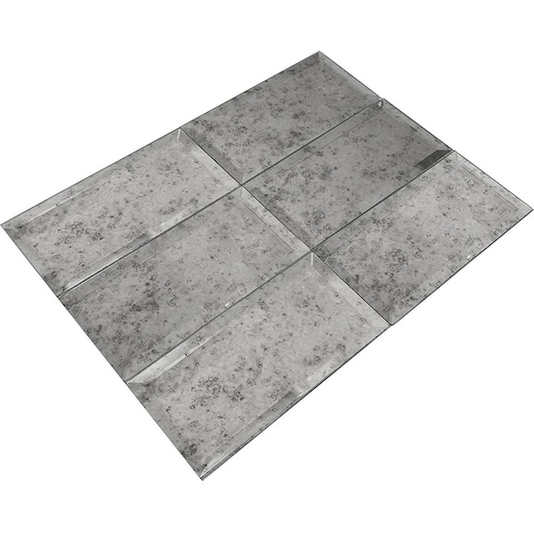 Apollo Tile 3X12 Antique Mirror Beveled Subway Glass Tile 5 Sq.Ft., 20PK - APLBVLMIRROREC111