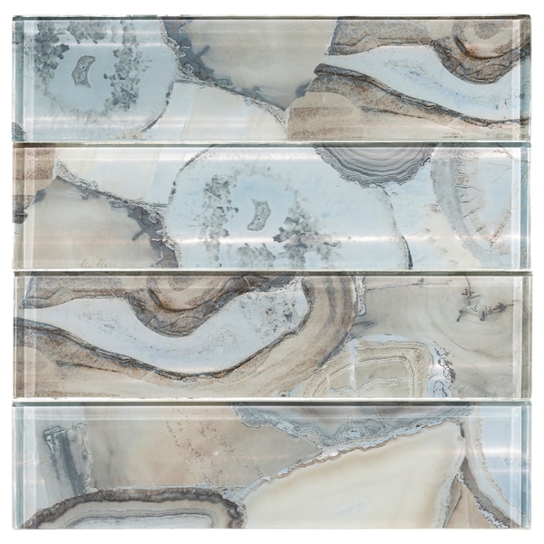Andova Tiles Myst 3 in. x 12 in. Glass Marble Look Subway Wall Tile - SAM-ANDMYS244