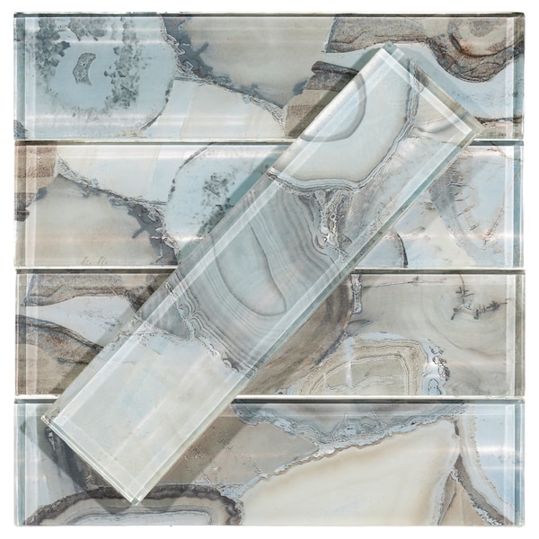 Andova Tiles Myst 3 in. x 12 in. Glass Marble Look Subway Wall Tile - SAM-ANDMYS244