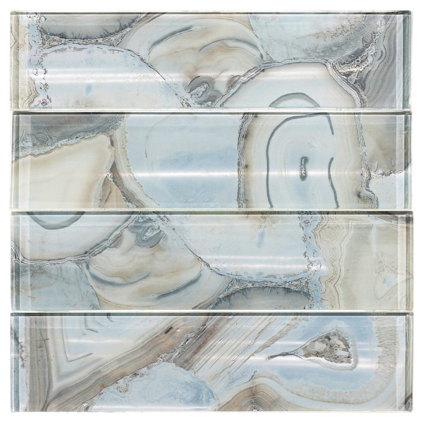 Andova Tiles Myst 3 in. x 12 in. Glass Marble Look Subway Wall Tile - SAM-ANDMYS244