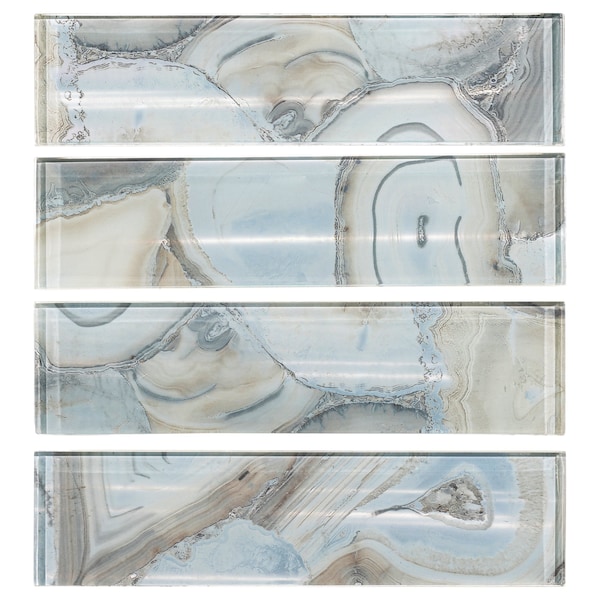Andova Tiles Myst 3 in. x 12 in. Glass Marble Look Subway Wall Tile - SAM-ANDMYS244