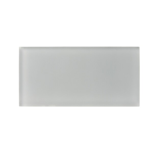 Apollo Tile 3X6 Frosted Soft Grey Subway Glass Tile 5 Sq.Ft., 40PK - APLA99092M36EC104