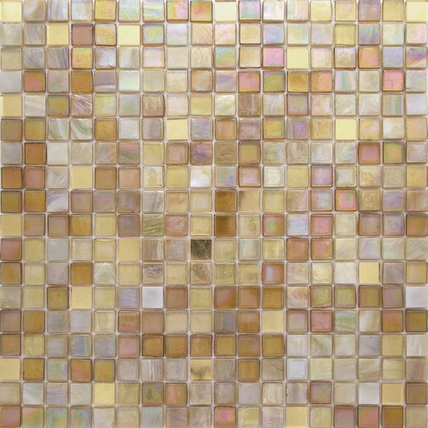 Apollo Tile Mingles 11.6inx11.6in Glossy White and Gold Glass Mosaic Wall and Floor Tile 18.69 sqft/case, 20PK - MIX1588BG335A