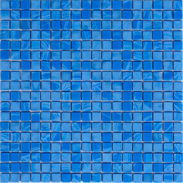 Apollo Tile Skosh 11.6inx11.6in Glossy Sapphire Blue Glass Mosaic Wall and Floor Tile 18.69 sqft/case, 20PK - APLNB88BL561A