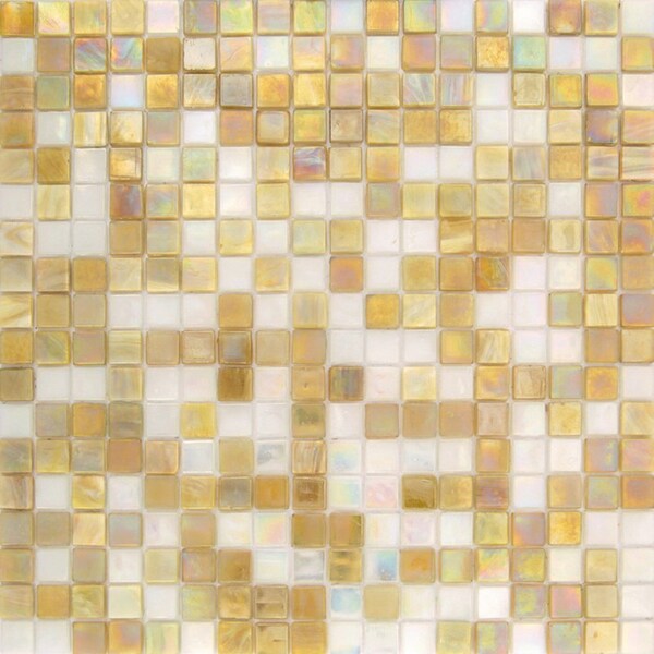 Apollo Tile Mingles 11.6inx11.6in Glossy Yellow Gold and White Glass Mosaic Wall Floor Tile 18.69 sqft/cs, 20PK - MIX1588BG336A
