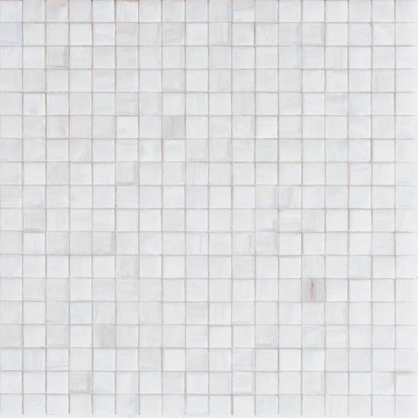 Apollo Tile Skosh 11.6 in. x 11.6 in. Glossy White Dove Glass Mosaic Wall and Floor Tile 18.69 sqft/case, 20PK - APLNB88WH115A