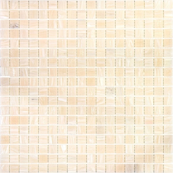 Apollo Tile Skosh 11.6inx11.6in Glossy Bisque Beige Glass Mosaic Wall and Floor Tile 18.69 sqft/case, 20PK - APLNB88BG321A