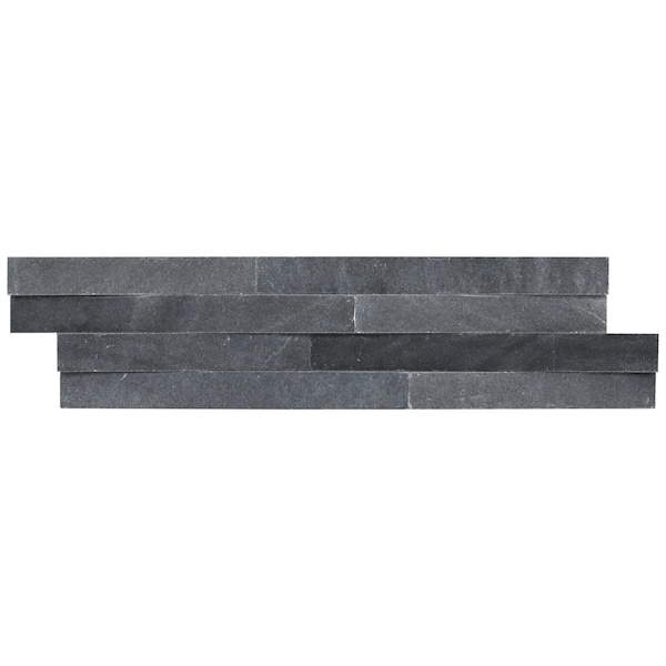 Msi Cosmic Black 3D Wave Ledger Panel "6 X 24" Honed Marble Wall Tile, 4PK - ZOR-PNL-0025