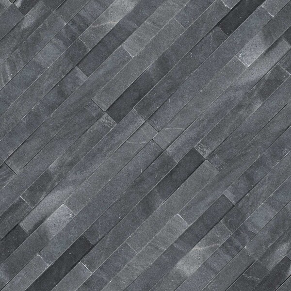 Msi Cosmic Black 3D Wave Ledger Panel "6 X 24" Honed Marble Wall Tile, 4PK - ZOR-PNL-0025