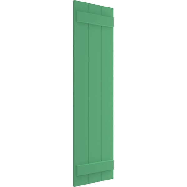 Ekena Millwork True Fit PVC, Three Board Joined Board-n-Batten Shutters, Lilly Pads, 16 1/8W x 34H, PR - TFP101BBF16X034LP