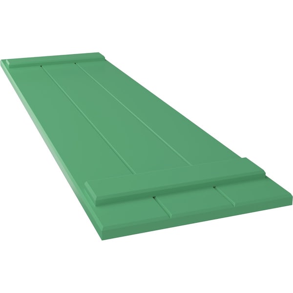 Ekena Millwork True Fit PVC, Three Board Joined Board-n-Batten Shutters, Lilly Pads, 16 1/8W x 34H, PR - TFP101BBF16X034LP
