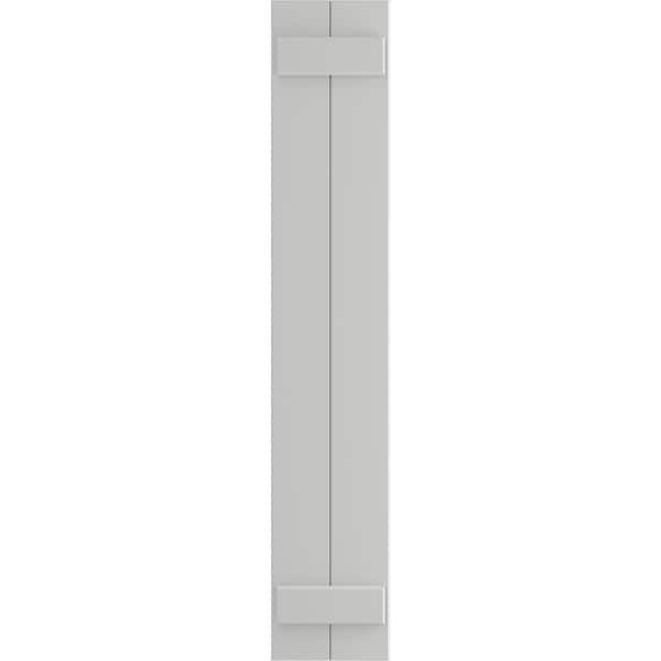 Ekena Millwork True Fit PVC Two Board Joined Board-n-Batten Shutters, Hailstorm Gray, 10 3/4W x 49H, PR - TFP101BBF11X049ST