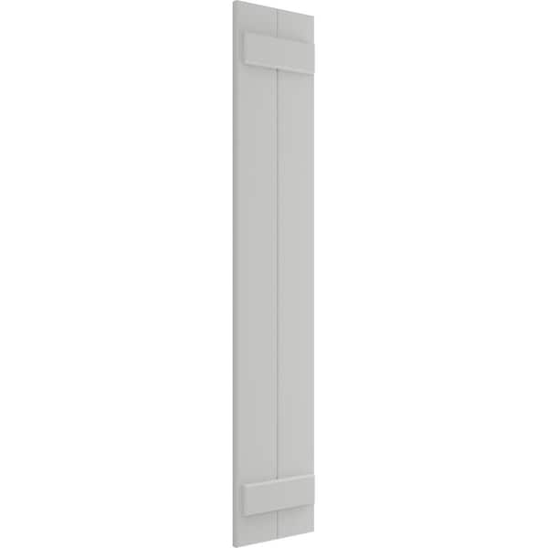 Ekena Millwork True Fit PVC Two Board Joined Board-n-Batten Shutters, Hailstorm Gray, 10 3/4W x 49H, PR - TFP101BBF11X049ST