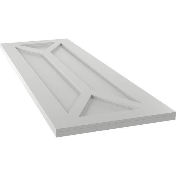 Ekena Millwork True Fit PVC San Carlos Mission Style Fixed Mount Shutters, Hailstorm Gray, 12W x 31H, PR - TFP001SC12X031ST