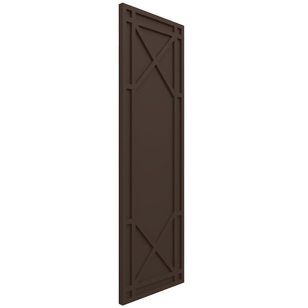 Ekena Millwork True Fit PVC Bungalow Fixed Mount Shutters, Raisin Brown, 15W x 42H, PR - TFP001BG15X042TB