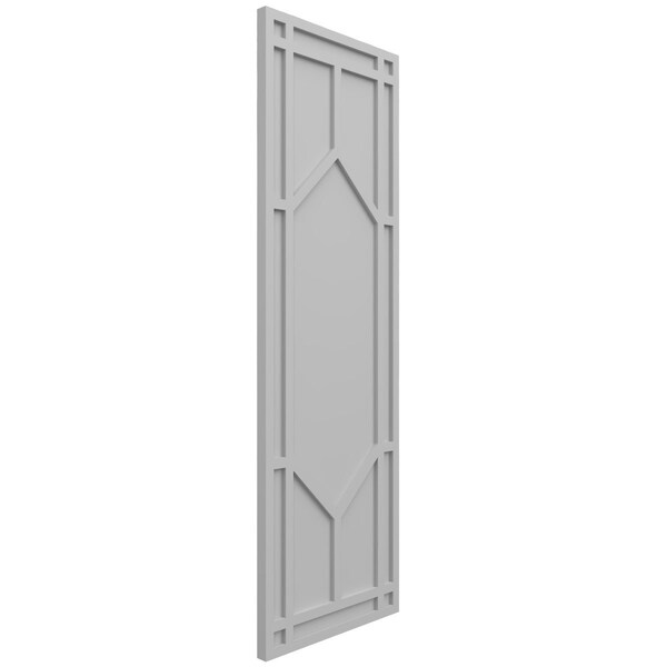 Ekena Millwork True Fit PVC Shaker Fixed Mount Shutters, Primed, 15"W x 52"H - TFP001SK15X052PR
