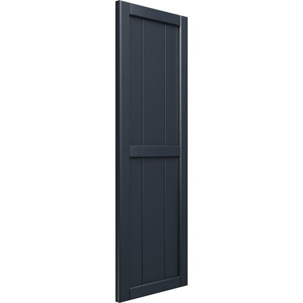 Ekena Millwork True Fit PVC, Three Board Framed Board-n-Batten Shutters, Starless Night Blue, 16 1/8W x 68H, PR - TFP101BF16X068OB
