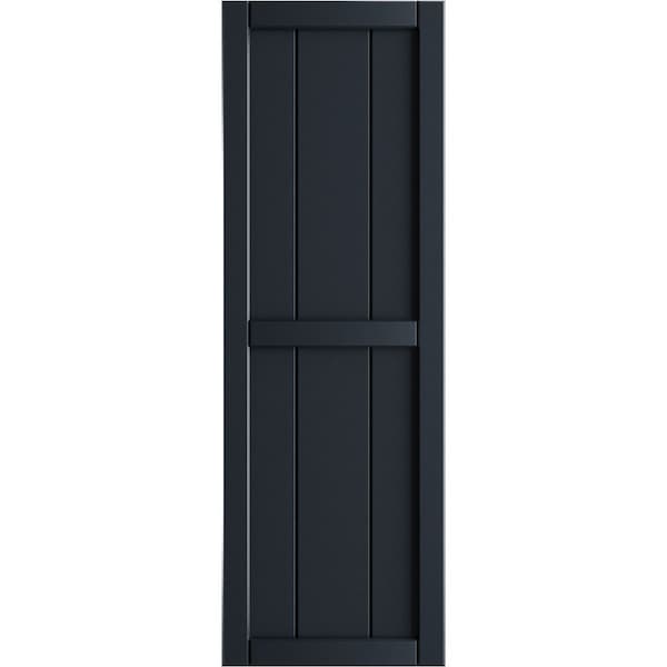 Ekena Millwork True Fit PVC, Three Board Framed Board-n-Batten Shutters, Starless Night Blue, 16 1/8W x 68H, PR - TFP101BF16X068OB