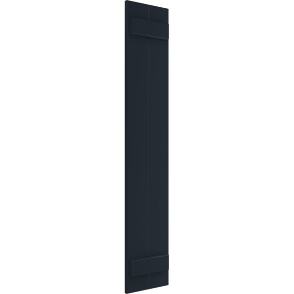 Ekena Millwork True Fit PVC Two Board Joined Board-n-Batten Shutters, Starless Night Blue, 10 3/4W x 52H, PR - TFP101BBF11X052OB