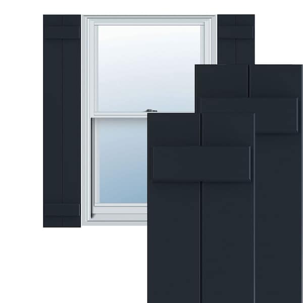 Ekena Millwork True Fit PVC Two Board Joined Board-n-Batten Shutters, Starless Night Blue, 10 3/4W x 52H, PR - TFP101BBF11X052OB