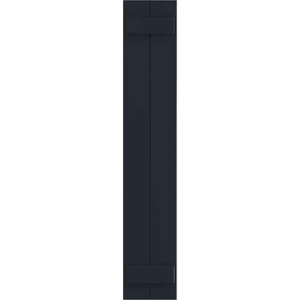Ekena Millwork True Fit PVC Two Board Joined Board-n-Batten Shutters, Starless Night Blue, 10 3/4W x 52H, PR - TFP101BBF11X052OB