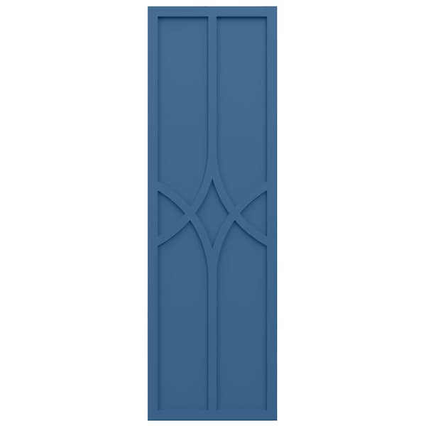 Ekena Millwork True Fit PVC Cedar Park Fixed Mount Shutters, Sojourn Blue, 12W x 49H, PR - TFP001CP12X049HB