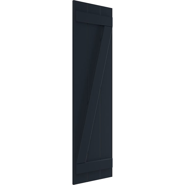 Ekena Millwork True Fit PVC Three Board Joined Board-n-Batten Shutters w/Z-Bar Starless Night Blue, 16 1/8Wx30H, PR - TFP102BBF16X030OB