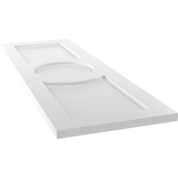 Ekena Millwork True Fit PVC Center Circle Arts & Crafts Fixed Mount Shutters, White, 18W x 79H, PR - TFP001AC18X079WH