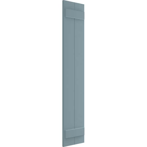 Ekena Millwork True Fit PVC Two Board Joined Board-n-Batten Shutters, Peaceful Blue, 10 3/4W x 25H, PR - TFP101BBF11X025SB
