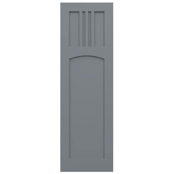 Ekena Millwork True Fit PVC San Miguel Mission Style Fixed Mount Shutters, Ocean Swell, 15W x 39H, PR - TFP001SM15X039CH