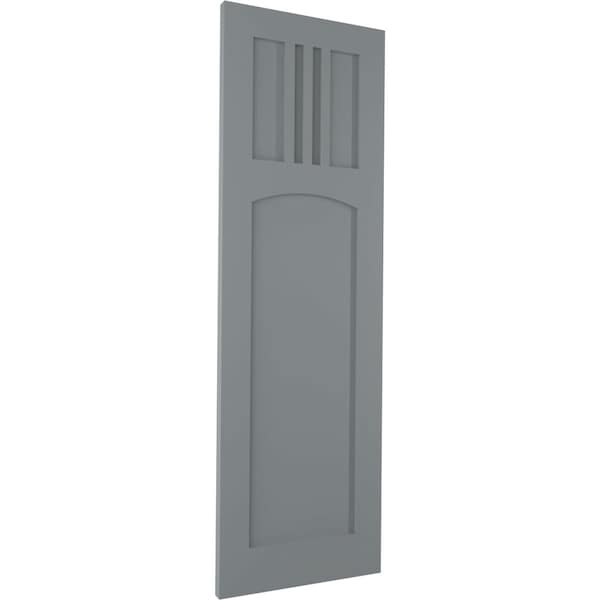 Ekena Millwork True Fit PVC San Miguel Mission Style Fixed Mount Shutters, Ocean Swell, 15W x 39H, PR - TFP001SM15X039CH