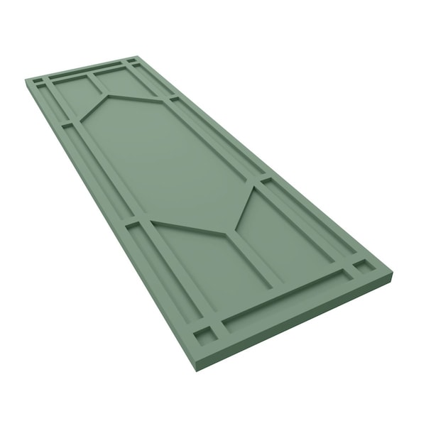 Ekena Millwork True Fit PVC Shaker Fixed Mount Shutters, Track Green, 15W x 61H, PR - TFP001SK15X061TG
