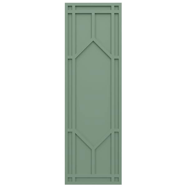 Ekena Millwork True Fit PVC Shaker Fixed Mount Shutters, Track Green, 15W x 61H, PR - TFP001SK15X061TG